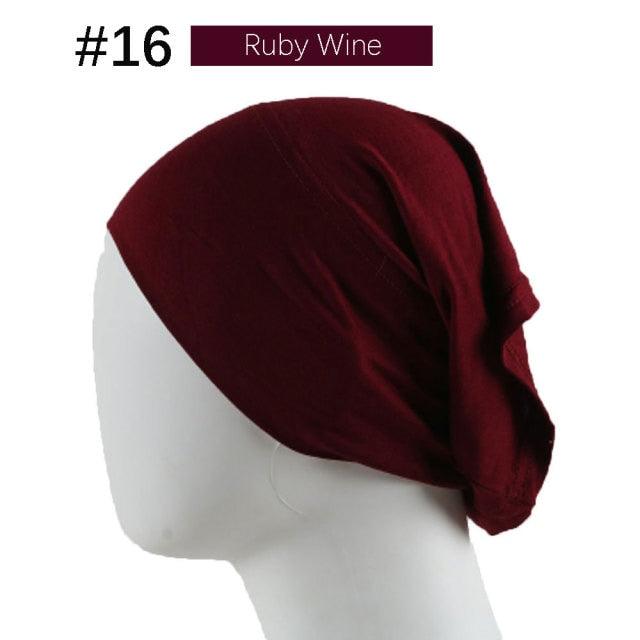 New Winter Autumn Soft Solid Color Inner Hijab  Cap Lightweight Muslim Turban Elegant Hijab Caps Hat Islam Under Scarf  Undercap Bonnet Color Soft Jersey Stretch Hijab's Tube Cap Hat Hijab Bonnet Muslim Women Scarf Turbans Head For Women Stevvex