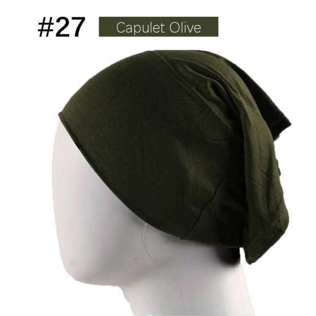 New Winter Autumn Soft Solid Color Inner Hijab  Cap Lightweight Muslim Turban Elegant Hijab Caps Hat Islam Under Scarf  Undercap Bonnet Color Soft Jersey Stretch Hijab's Tube Cap Hat Hijab Bonnet Muslim Women Scarf Turbans Head For Women Stevvex