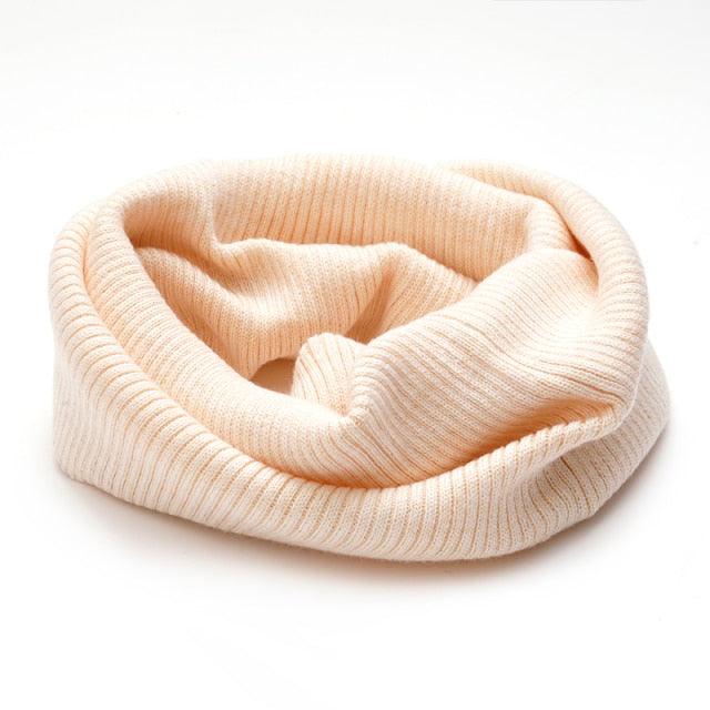 New Winter Autumn Solid Color Soft Cashmere Knit Ring Scarves Neck Warmer Elastic Neck Gaiter Head Wrap Headwear Comfort Collar Female Winter One Loop Scarf For Women