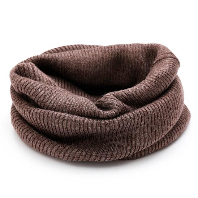 New Winter Autumn Solid Color Soft Cashmere Knit Ring Scarves Neck Warmer Elastic Neck Gaiter Head Wrap Headwear Comfort Collar Female Winter One Loop Scarf For Women