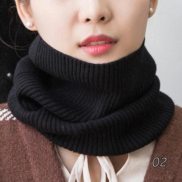 New Winter Autumn Solid Color Soft Cashmere Knit Ring Scarves Neck Warmer Elastic Neck Gaiter Head Wrap Headwear Comfort Collar Female Winter One Loop Scarf For Women