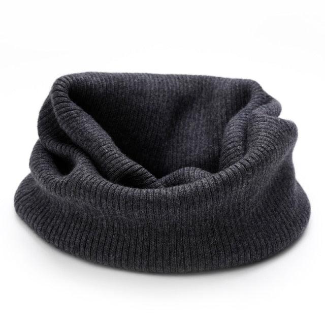 New Winter Autumn Solid Color Soft Cashmere Knit Ring Scarves Neck Warmer Elastic Neck Gaiter Head Wrap Headwear Comfort Collar Female Winter One Loop Scarf For Women