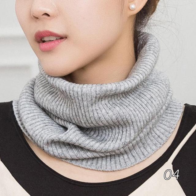 New Winter Autumn Solid Color Soft Cashmere Knit Ring Scarves Neck Warmer Elastic Neck Gaiter Head Wrap Headwear Comfort Collar Female Winter One Loop Scarf For Women