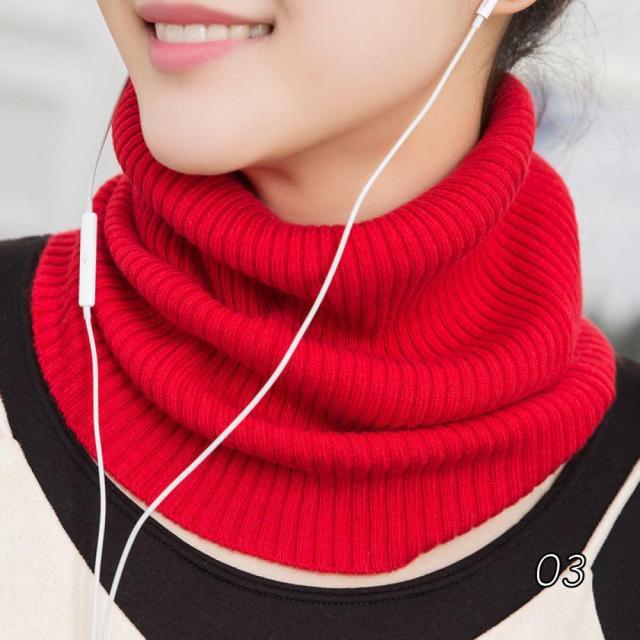 New Winter Autumn Solid Color Soft Cashmere Knit Ring Scarves Neck Warmer Elastic Neck Gaiter Head Wrap Headwear Comfort Collar Female Winter One Loop Scarf For Women