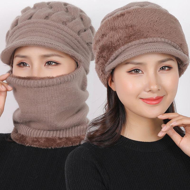 New Winter Balaclava Beanies Mother Hat Women Warm Thick Skellies Riding Outdoor Hats Gorgas Stripes Beanie Cap Mask Scarf Hat Set Outdoor Sport Warm Beanies Hat For Men Knitted Hats Bandana Hiking Camping Kid Neck Warmer Cap