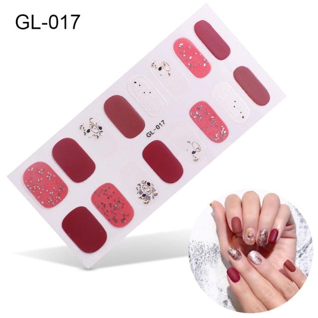 New Year Nail Art Decoration Sticker Manicure French Shiny Sequins Nail Polish Strips Wraps Accessories Manicure Nail Art Stickers French Tip Guides Stickers French Nail Stickers Form Fringe Guides for Decoration Stencil Tools