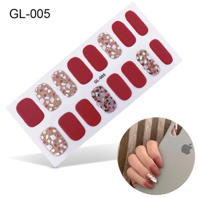 New Year Nail Art Decoration Sticker Manicure French Shiny Sequins Nail Polish Strips Wraps Accessories Manicure Nail Art Stickers French Tip Guides Stickers French Nail Stickers Form Fringe Guides for Decoration Stencil Tools