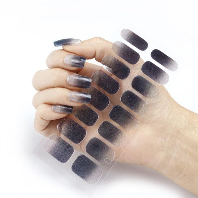 New Year Pure Color Nail Wrap Decals Plain Decor Stickers Nail Art Sticker Set Minimalist Nail Strip Christmas Nail Sticker Nail Decorations Accessories Metal Curve Stripe Lines Design Letter Nail Sticker Adhesive Decoration Template Nail Tool Decor
