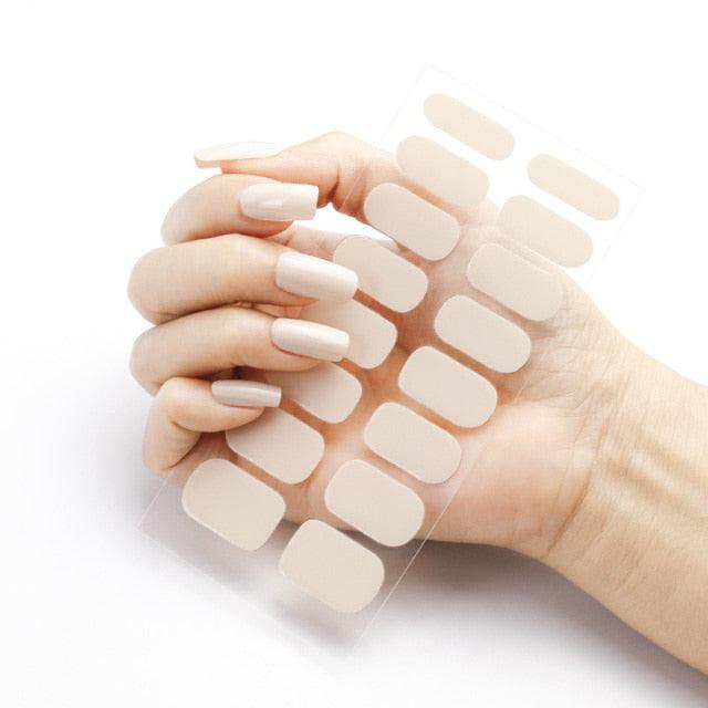 New Year Pure Color Nail Wrap Decals Plain Decor Stickers Nail Art Sticker Set Minimalist Nail Strip Christmas Nail Sticker Nail Decorations Accessories Metal Curve Stripe Lines Design Letter Nail Sticker Adhesive Decoration Template Nail Tool Decor
