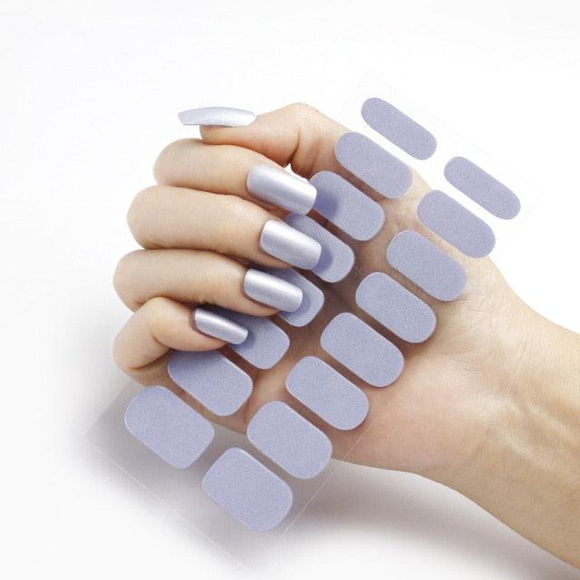 New Year Pure Color Nail Wrap Decals Plain Decor Stickers Nail Art Sticker Set Minimalist Nail Strip Christmas Nail Sticker Nail Decorations Accessories Metal Curve Stripe Lines Design Letter Nail Sticker Adhesive Decoration Template Nail Tool Decor