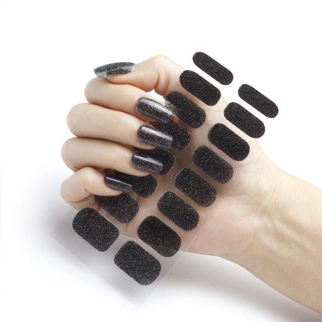 New Year Pure Color Nail Wrap Decals Plain Decor Stickers Nail Art Sticker Set Minimalist Nail Strip Christmas Nail Sticker Nail Decorations Accessories Metal Curve Stripe Lines Design Letter Nail Sticker Adhesive Decoration Template Nail Tool Decor