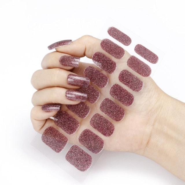 New Year Pure Color Nail Wrap Decals Plain Decor Stickers Nail Art Sticker Set Minimalist Nail Strip Christmas Nail Sticker Nail Decorations Accessories Metal Curve Stripe Lines Design Letter Nail Sticker Adhesive Decoration Template Nail Tool Decor