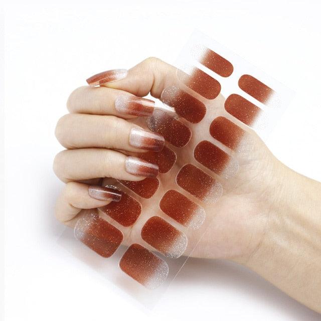 New Year Pure Color Nail Wrap Decals Plain Decor Stickers Nail Art Sticker Set Minimalist Nail Strip Christmas Nail Sticker Nail Decorations Accessories Metal Curve Stripe Lines Design Letter Nail Sticker Adhesive Decoration Template Nail Tool Decor