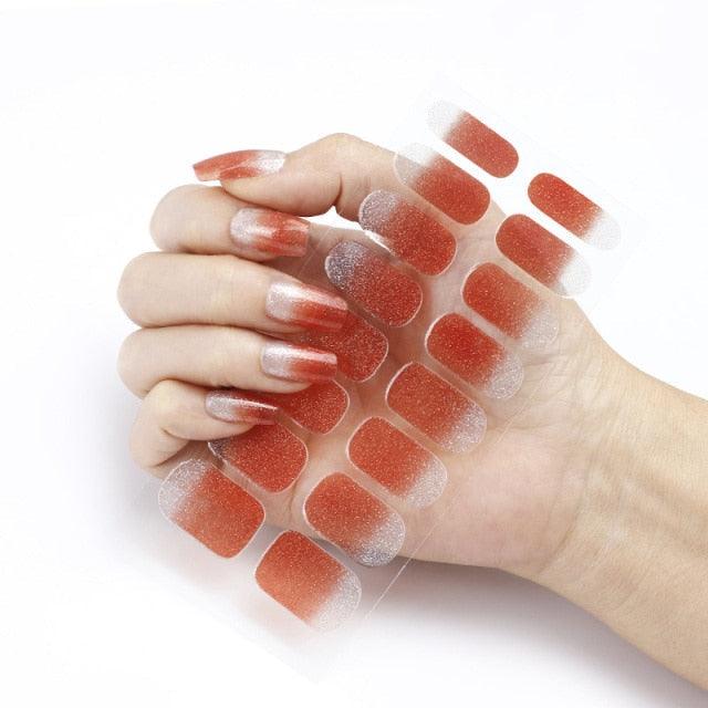 New Year Pure Color Nail Wrap Decals Plain Decor Stickers Nail Art Sticker Set Minimalist Nail Strip Christmas Nail Sticker Nail Decorations Accessories Metal Curve Stripe Lines Design Letter Nail Sticker Adhesive Decoration Template Nail Tool Decor