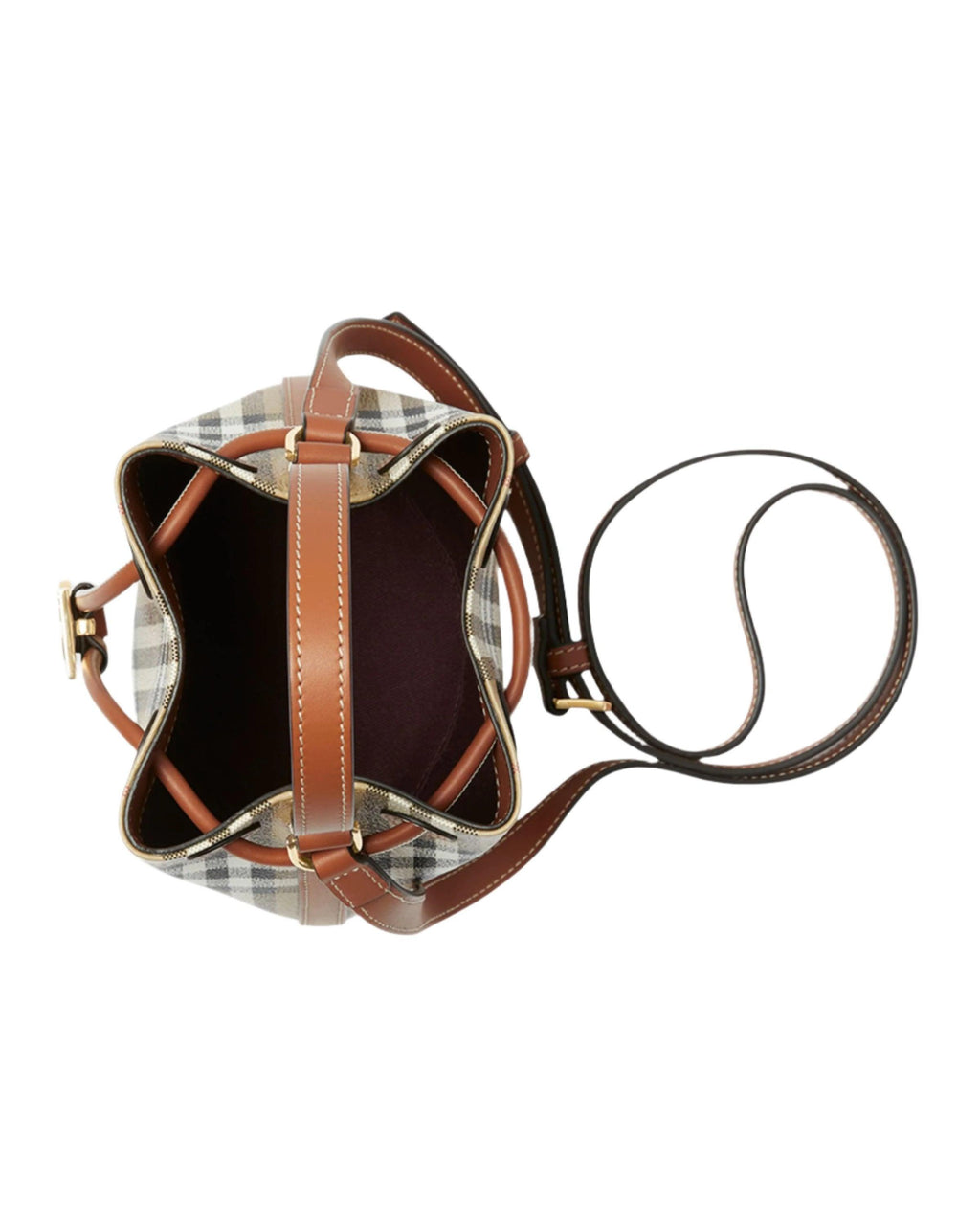 Burberry Check Drawstring Bucket Bag