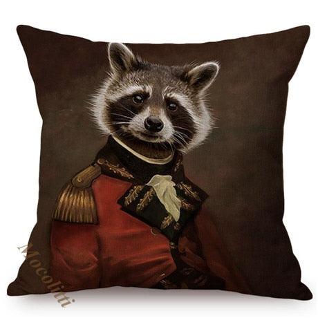 Nordic Art Posters Style Pillow Covers Decorative Cushion Cover Zebra Giraffe Elephant Horse Fashion Animal Wearing Hat Sofa Throw Pillow Case Stevvex