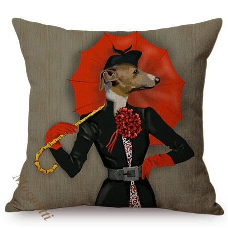 Nordic Art Posters Style Pillow Covers Decorative Cushion Cover Zebra Giraffe Elephant Horse Fashion Animal Wearing Hat Sofa Throw Pillow Case Stevvex