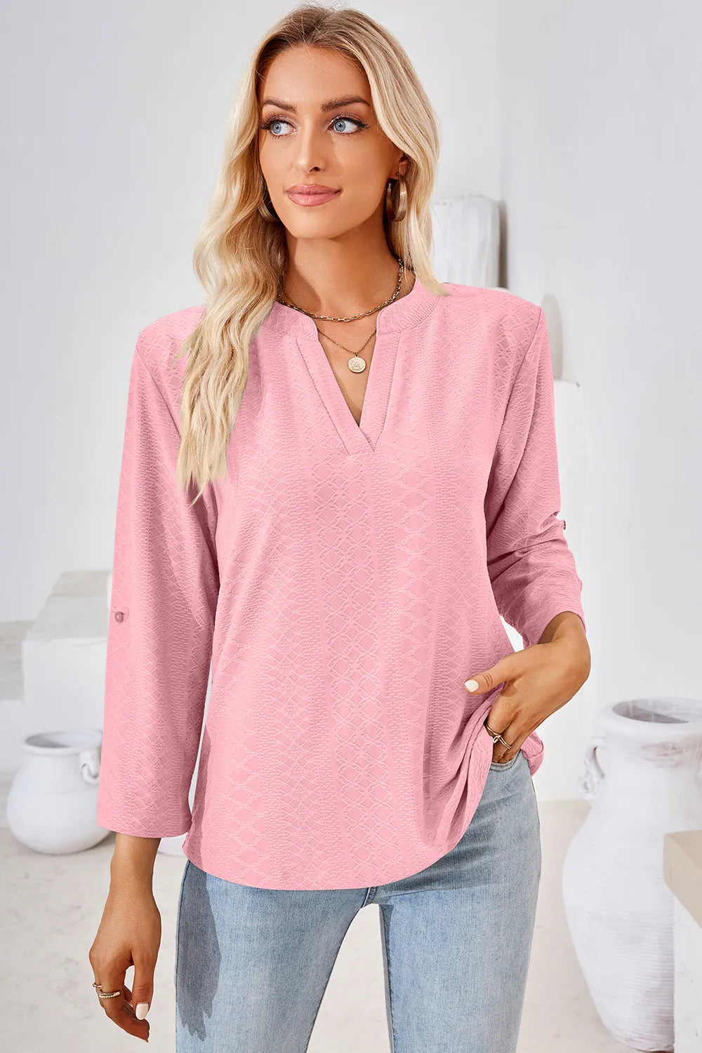Notched Roll-Tab Sleeve T-Shirt V.I.P Digital Presence