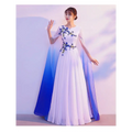 Ombre Cape Blue Floral Choral Dress Red Song Competition