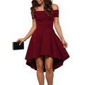 One Shoulder Short Sleeve Large Swallowtail Skirt