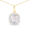 1.63 Carat Genuine White Sapphire and White Diamond 14K Yellow Gold Pendant Bids.com