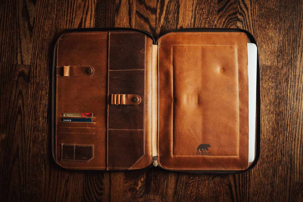 Buffalo Leather MacBook Portfolio Kodiak Leather