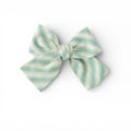 Pistachio Stripe - Petite Hair Bow