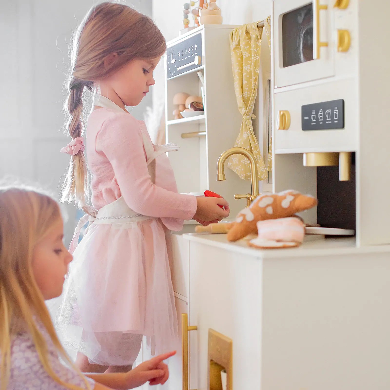 Tiny Land® Iconic Wooden Play Kitchen – Cream Pretend Cooking Set for Kids Tiny Land INC