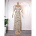 Plus Size Long Sleeve Sequined Evening Dress