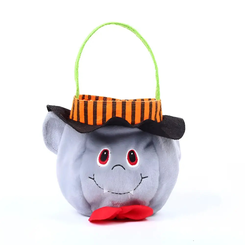 Plush Pumpkin Halloween Candy Bags with Witch Hat Royalessencelux