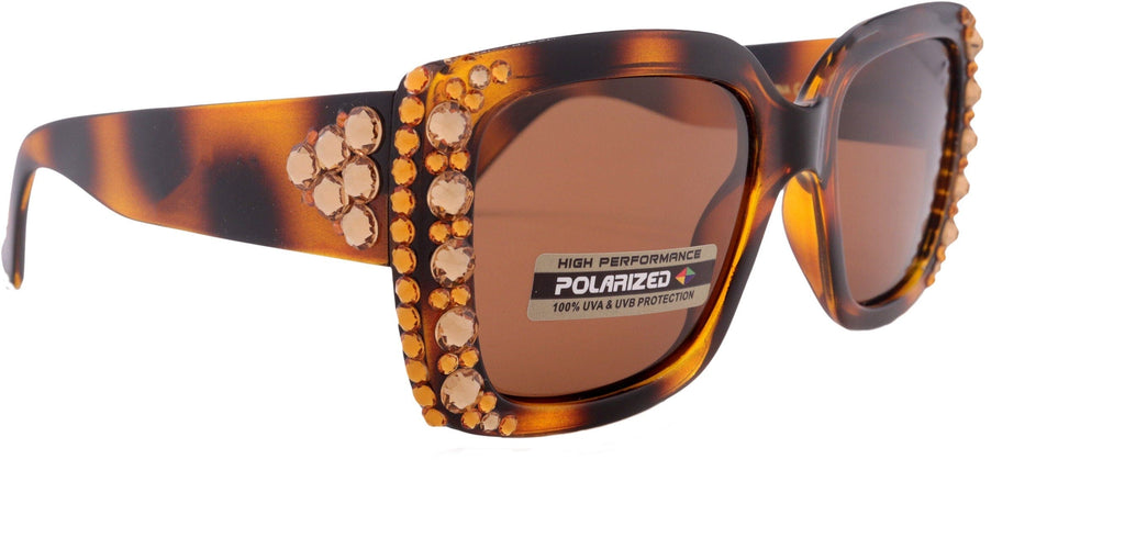 Polarized Premium Fashion  sunglasses with Genuine European Crystals