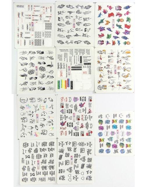 Pop Art Nail Stickers Sexy Girl Designs Comics Water Transfer Decals Manicure Lips Nail Art Decorations Slider Nail Art Stickers Decals Nail Art Supplies Valentines Day 3D Self-Adhesive Nail Decorations Accessories Women Girls Manicure Decorations