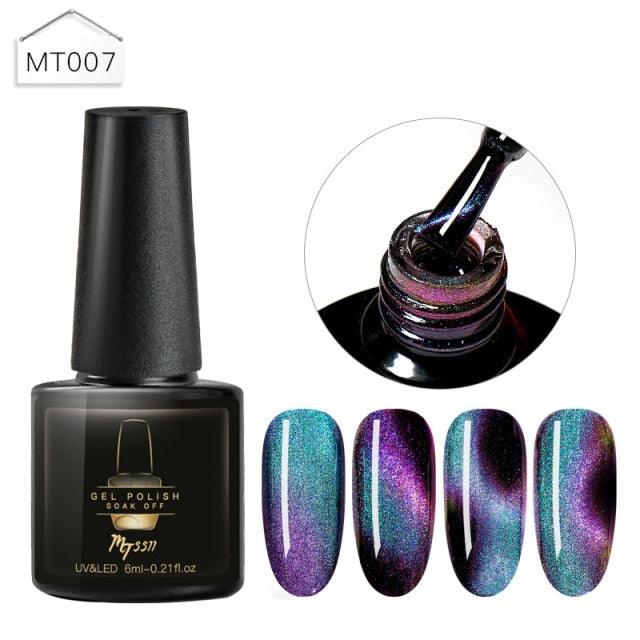 Popular Cat Eye Gel Nail Polish Magnetic Colorful UV Rainbow Gel Fashion Charming Effect Modern Design