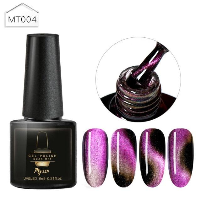 Popular Cat Eye Gel Nail Polish Magnetic Colorful UV Rainbow Gel Fashion Charming Effect Modern Design