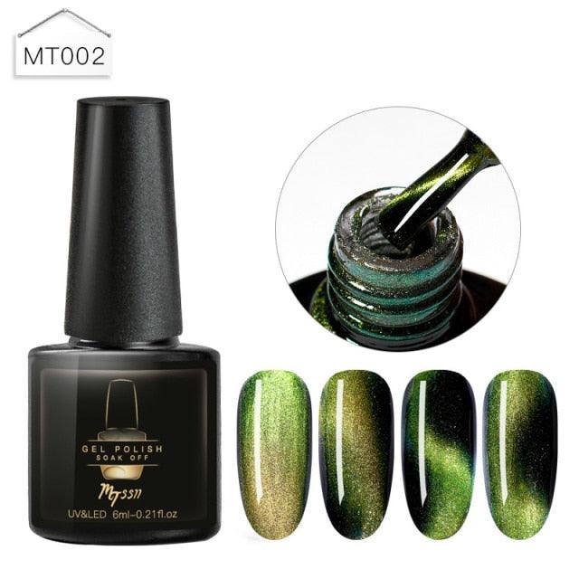 Popular Cat Eye Gel Nail Polish Magnetic Colorful UV Rainbow Gel Fashion Charming Effect Modern Design