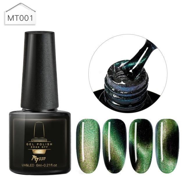 Popular Cat Eye Gel Nail Polish Magnetic Colorful UV Rainbow Gel Fashion Charming Effect Modern Design