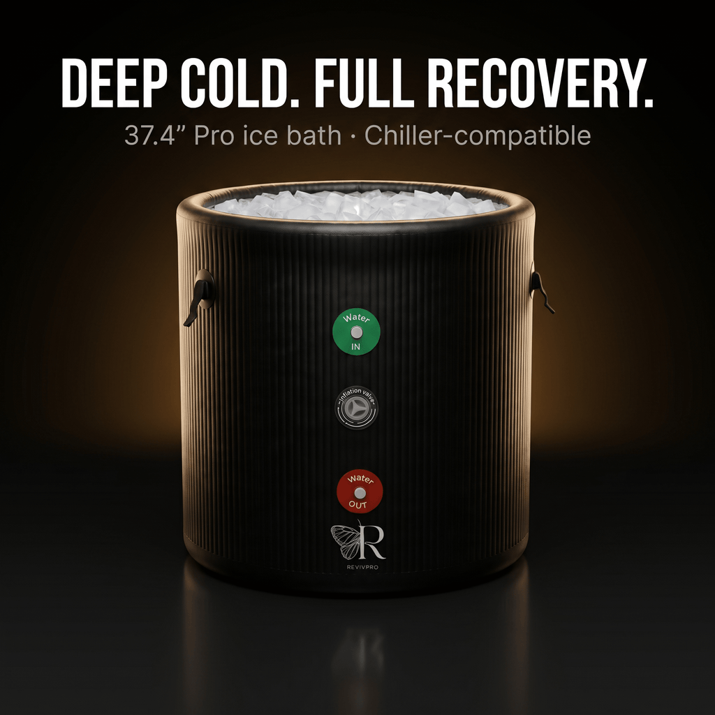 Portable Ice Bath Tub Pro - Water Chiller Compatible Cold Plunge Easy Recovery Solution RevivPro