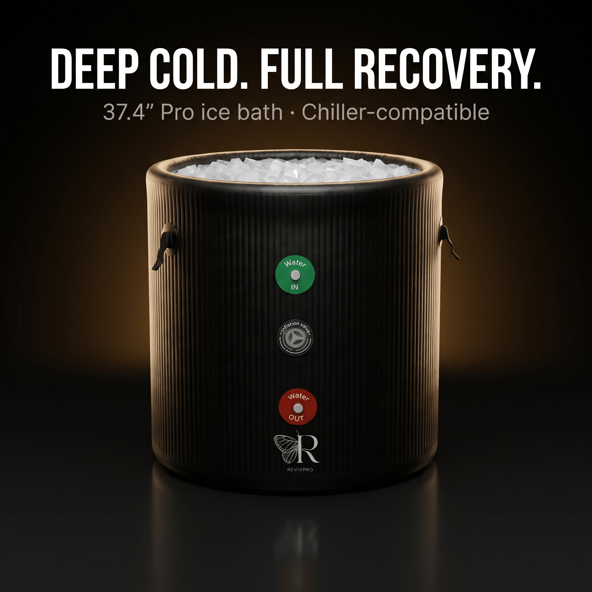 Portable Ice Bath Tub Pro - Water Chiller Compatible Cold Plunge Easy Recovery Solution RevivPro