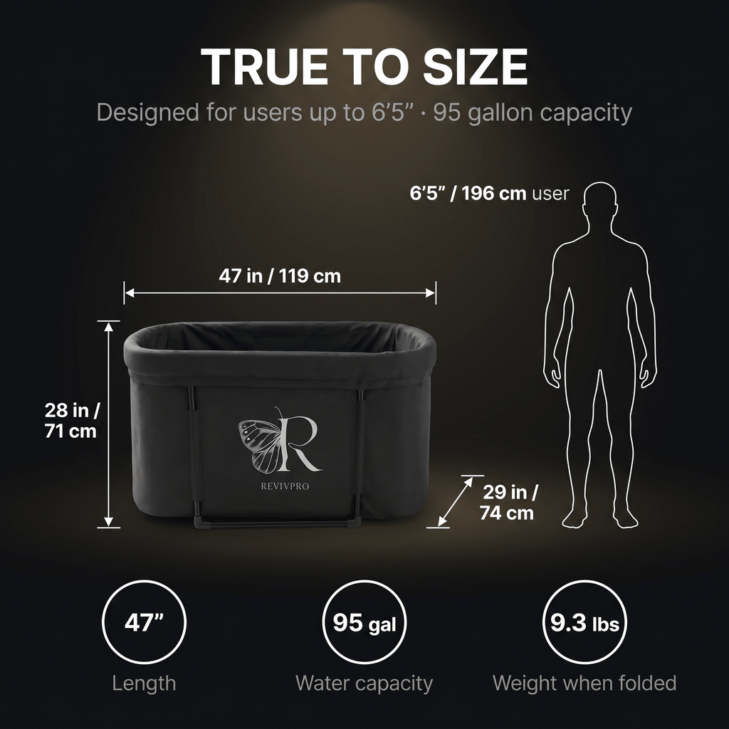 Portable Oval Ice Bath Tub X with Extra Length - Water Chiller Compatible Cold Plunge RevivPro