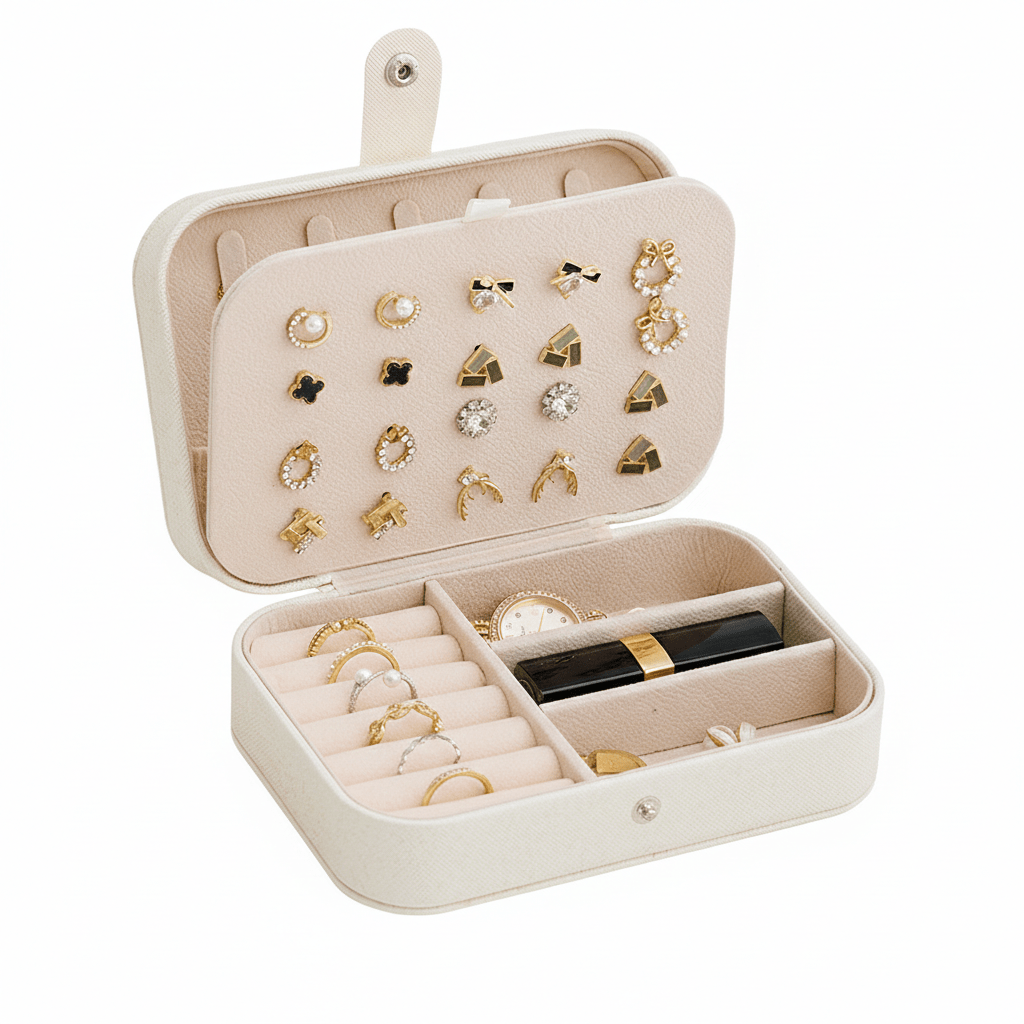 Small Jewelry Organizer Box Travel Case for Rings and Earrings Dashing Nova