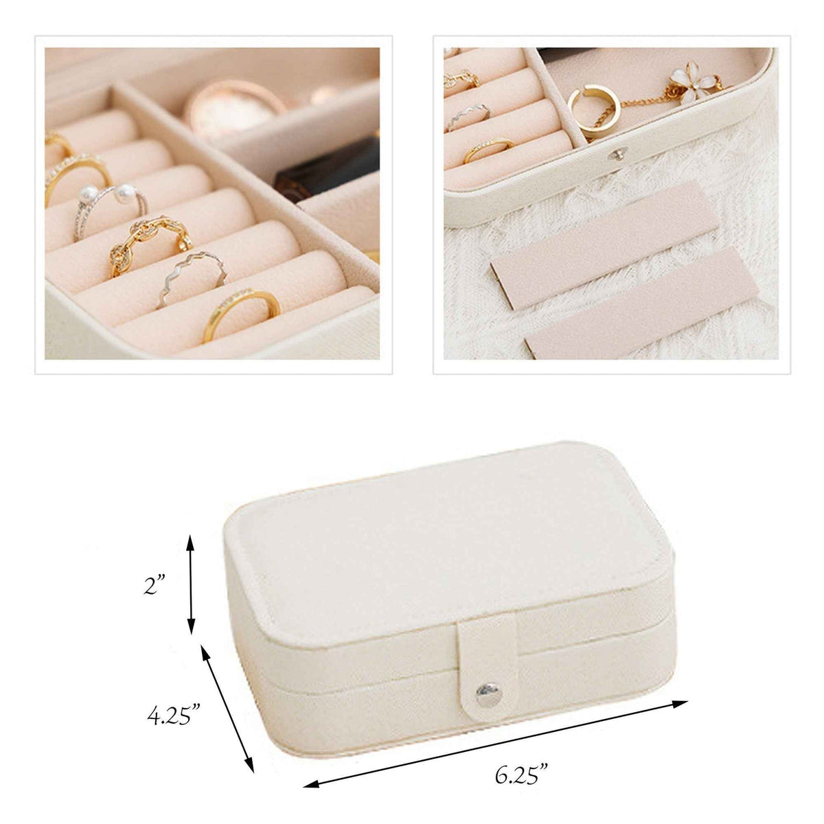 Small Jewelry Organizer Box Travel Case for Rings and Earrings Dashing Nova