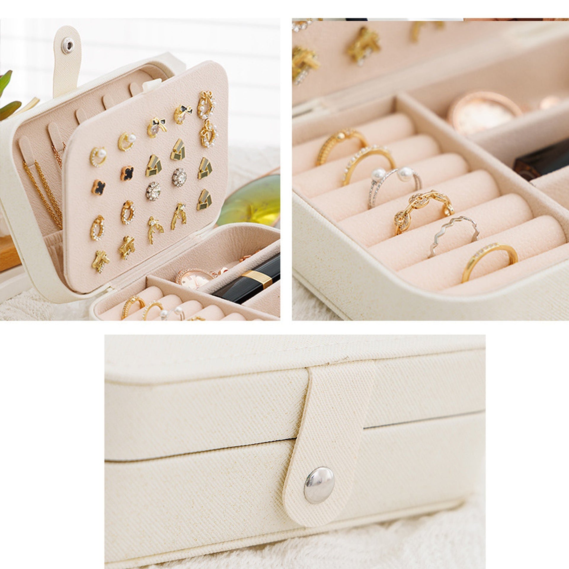 Small Jewelry Organizer Box Travel Case for Rings and Earrings Dashing Nova