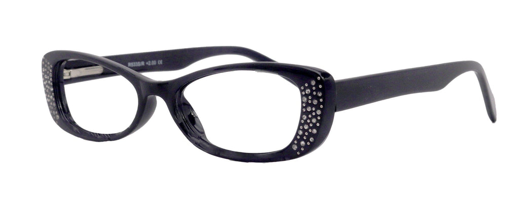 Premium Reading Glasses High End Reading Glass,  Small Frame Black  +1.25 to +3.00 magnifying glasses, Cat Eye. optical Frames