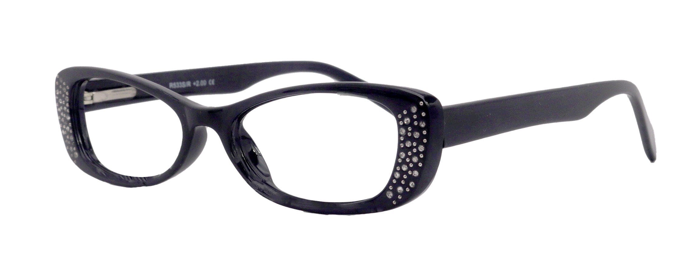 Premium Reading Glasses High End Reading Glass,  Small Frame Black  +1.25 to +3.00 magnifying glasses, Cat Eye. optical Frames