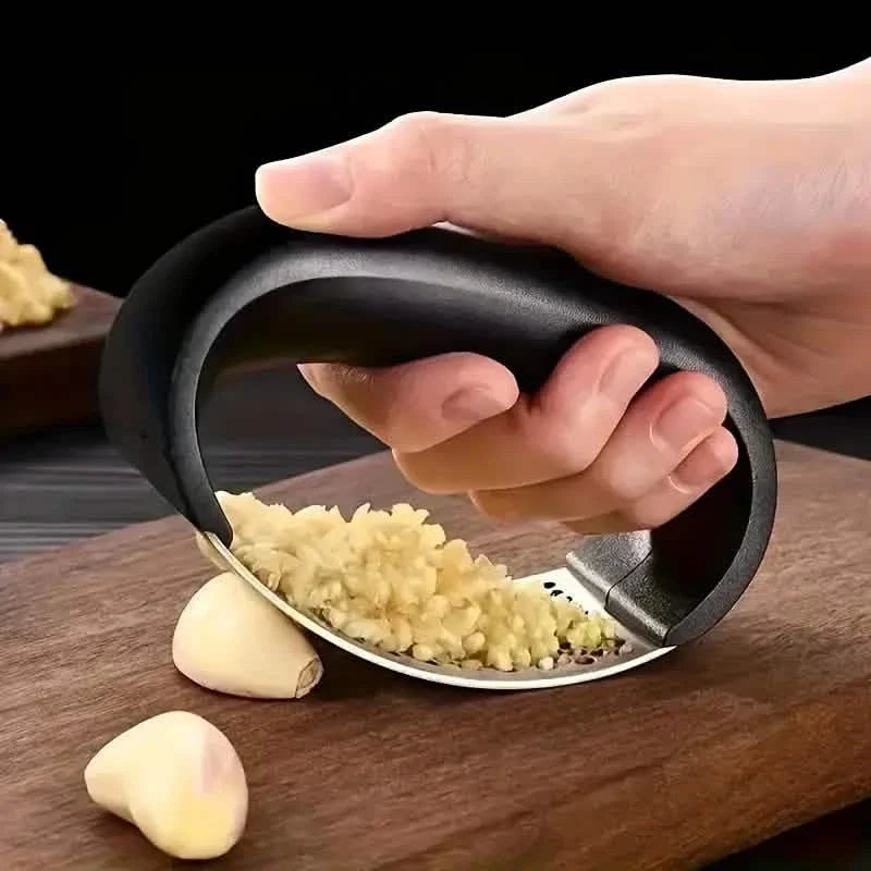 Premium Stainless Steel Garlic Rocker Press - Compact, Durable, and Rust-Resistant Kitchen Gadget