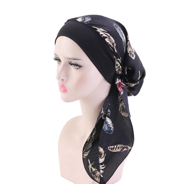 Fashion Printed Flowers Soft Beanie Turban Hat Inner Hijabs Cap Muslim Head Scarf Turban Bonnet Ladies Wrap Under Hijab Caps For Women Stevvex