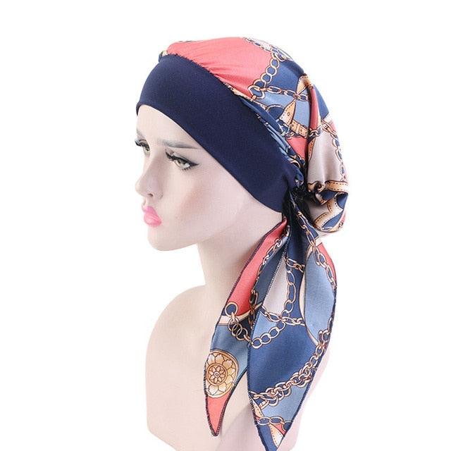 Fashion Printed Flowers Soft Beanie Turban Hat Inner Hijabs Cap Muslim Head Scarf Turban Bonnet Ladies Wrap Under Hijab Caps For Women Stevvex