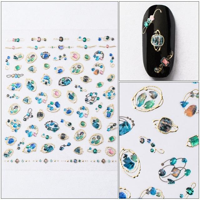 Charm 3D Colorful Nail Sticker Jewelry Design For Nails Sliders Tips Manicure Decoration Decoration Including Hearts Stars Letters Bowknot Leaves Flowers Plants Fruits Butterflies for Woman Decoration Nail Art Nail Ornament Self Adhesive Nail Decals