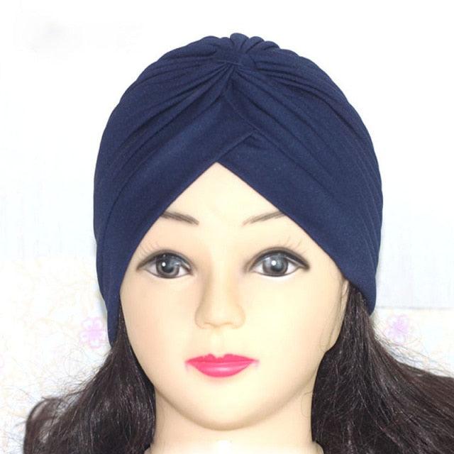 Autumn Winter Warm Headwear Soft Shine Silver Gold Lightweight Knot Twist Turban Headbands Cap Casual Streetwear Hats For Women Stevvex