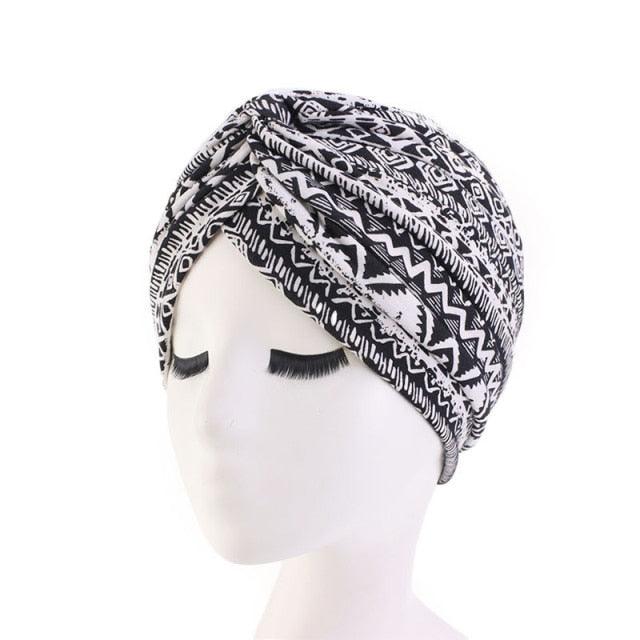 Fashion Soft Cotton Print Inner Headdress Lightweight Turban Elegant Bonnet Hijab Caps Arab Wrap Hijab Headscarf Hat For Woman Stevvex